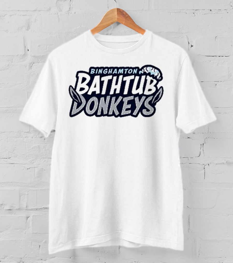 Binghamton Bathtub Donkeys Logo With Foamy Shower Cap T-Shirt