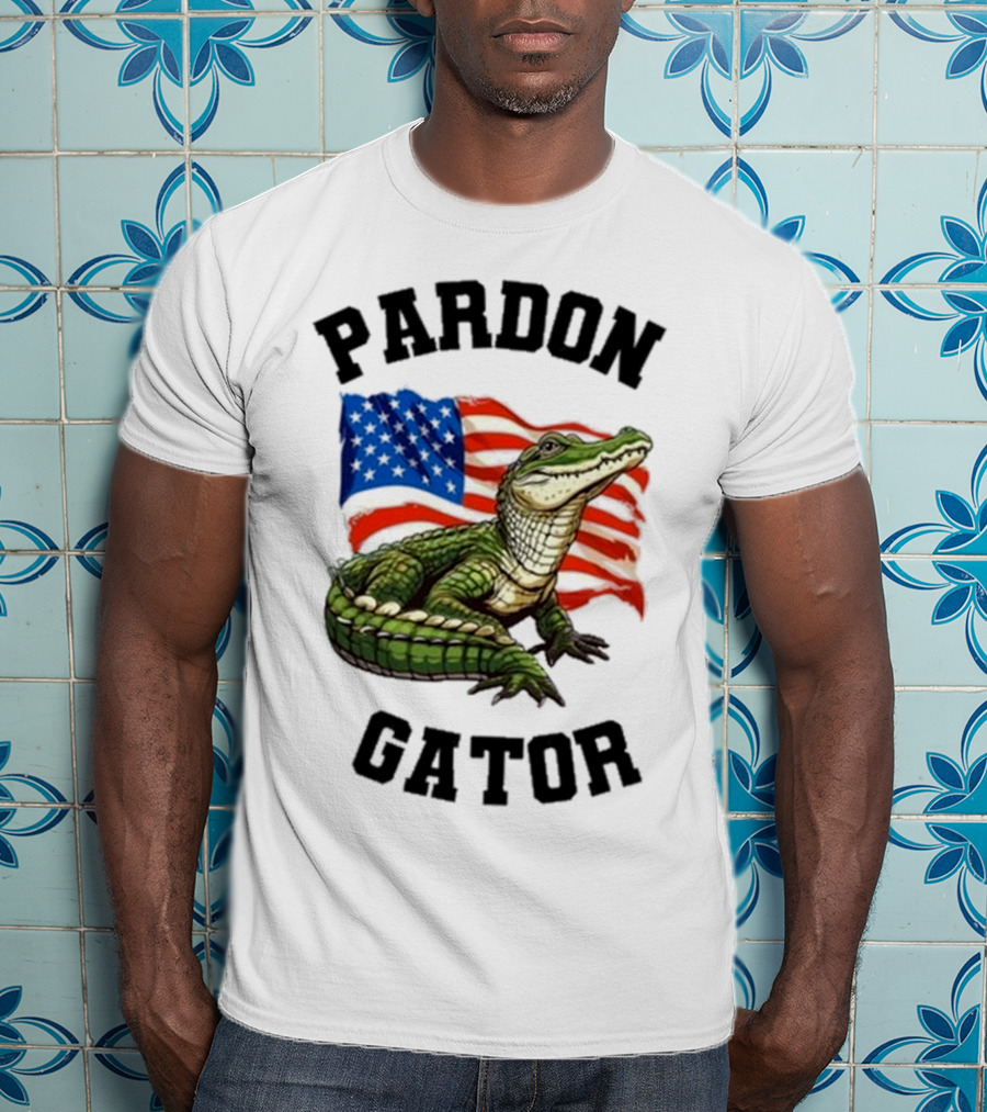 Pardon Gator American Flag Constitutional Gator T-Shirt