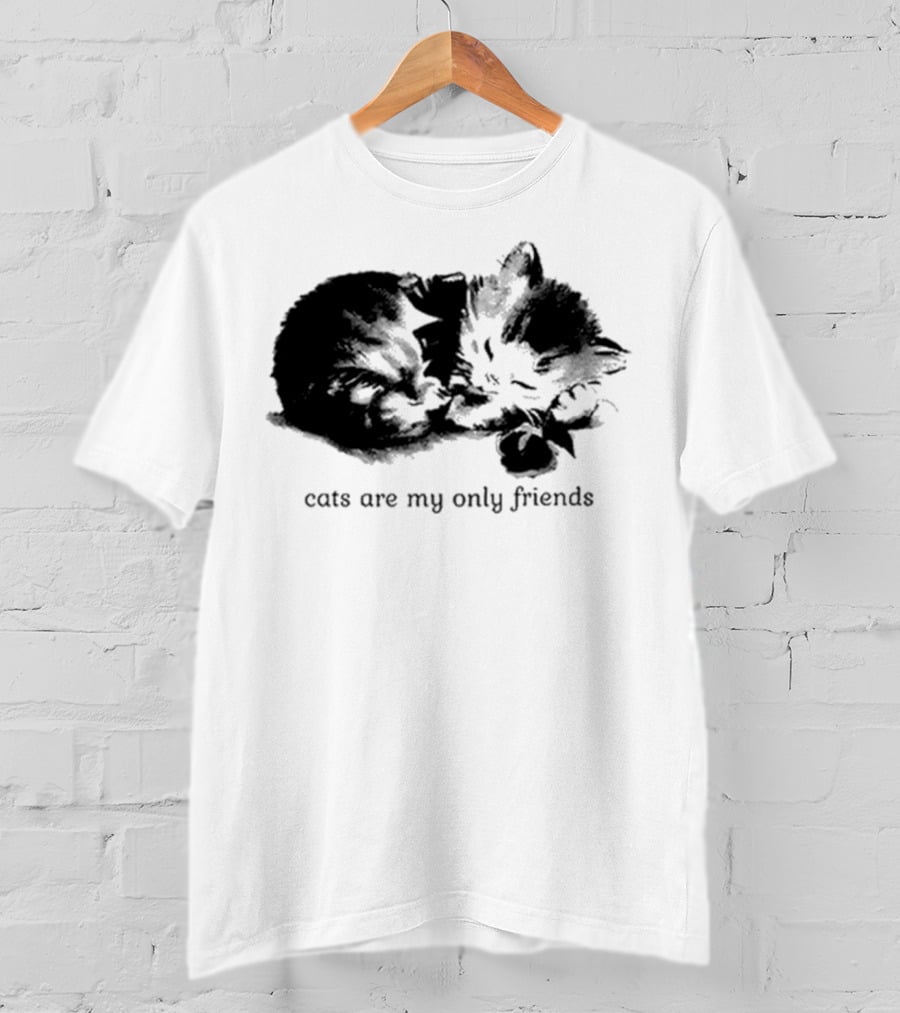 Cats Are My Only Friends Cute Kitten Companions T-Shirt