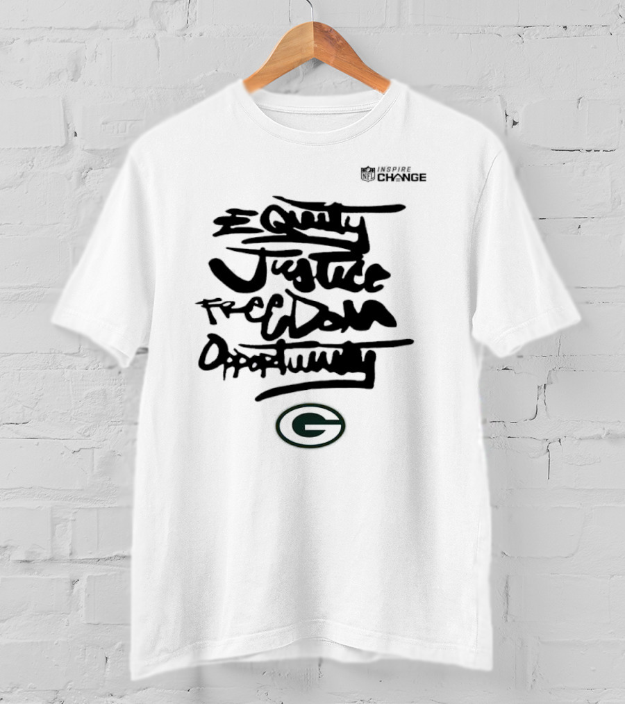 Green Bay Packers NFL Inspire Change Equity Justice Freedom Opportunity T-Shirt
