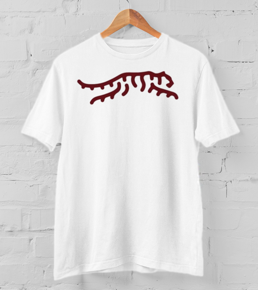 Tiger Woods Red Tiger Stripes Logo Black Sunday T-Shirt
