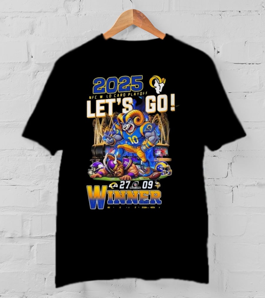 2025 NFC Wild Card Playoff Let’s Go Los Angeles Rams Winner 27-09 T-Shirt