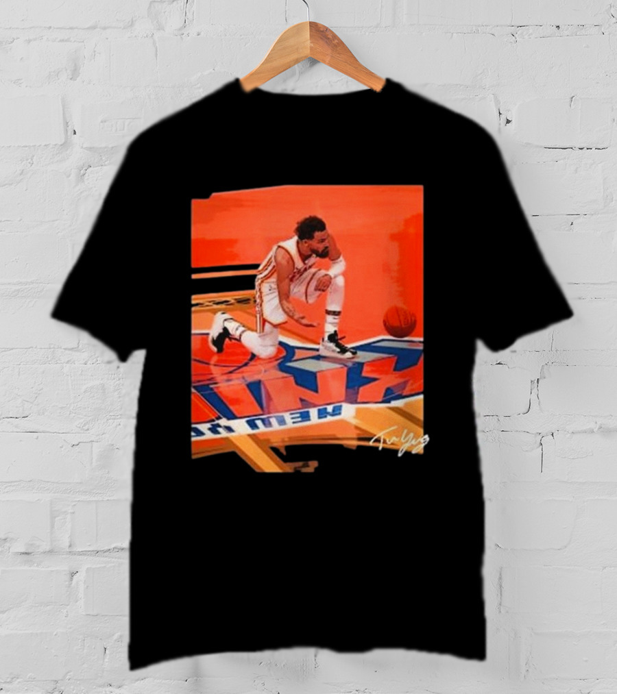 Atlanta Hawks Trae Young Kneeling Basketball New York Signature T-Shirt