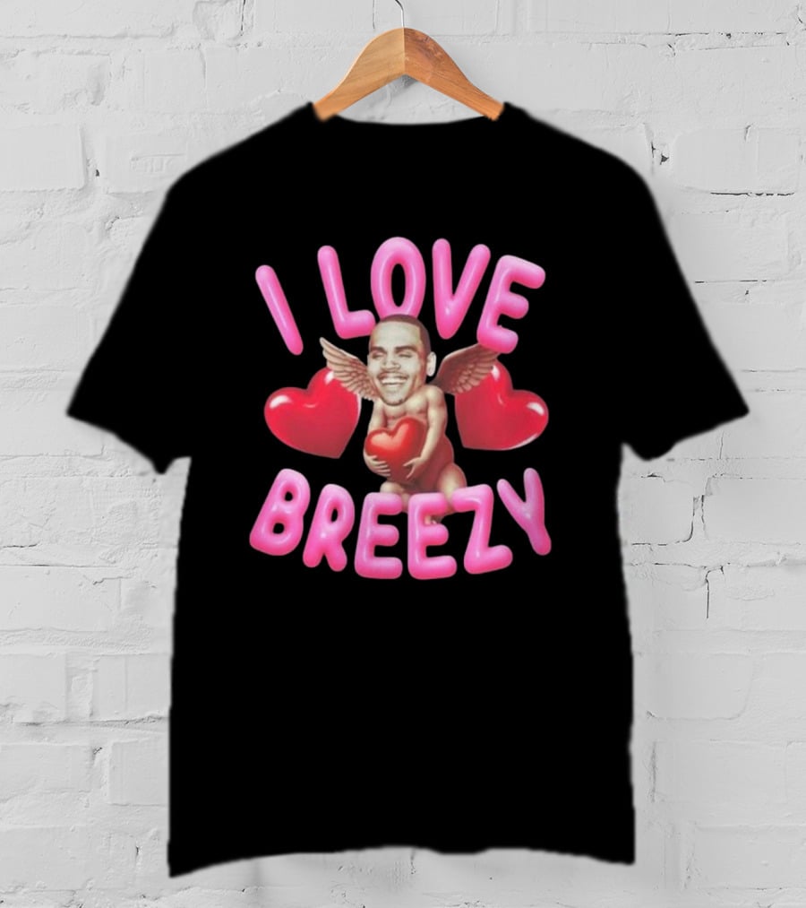 Chris Brown I Love Breezy Cupid Hearts T-Shirt