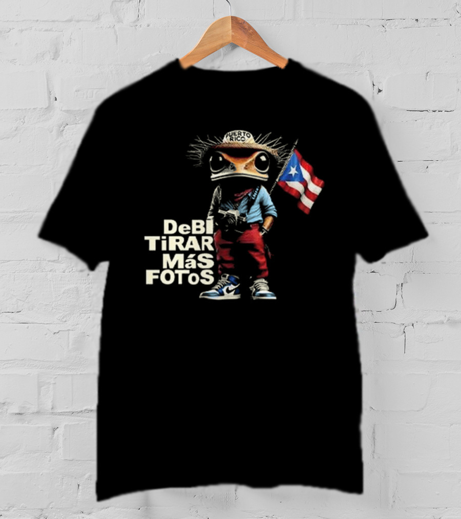 DeBi TiRAR Más FoTOs Puerto Rico Flag Frog Character Shoes T-Shirt