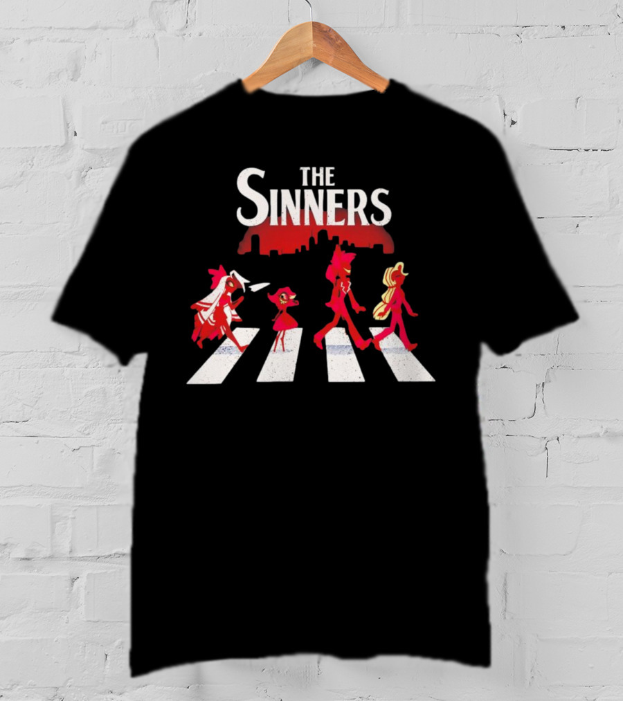 Hazbin Hotel The Sinners Abbey Road Characters Crossing T-Shirt
