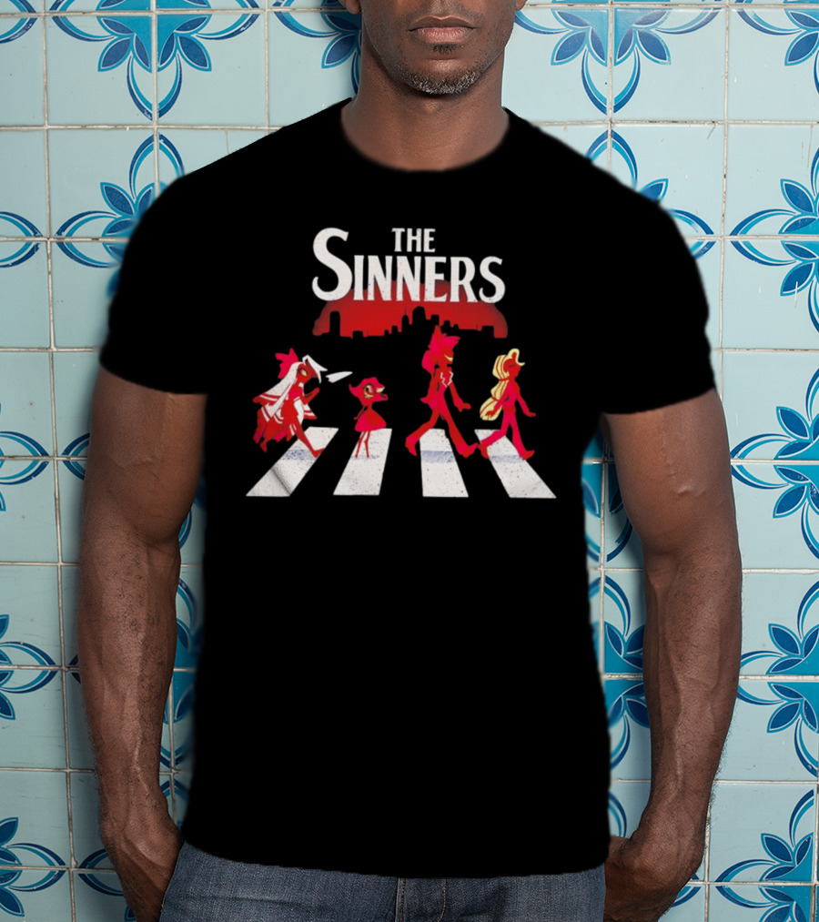 Hazbin Hotel The Sinners Abbey Road Characters Crossing T-Shirt