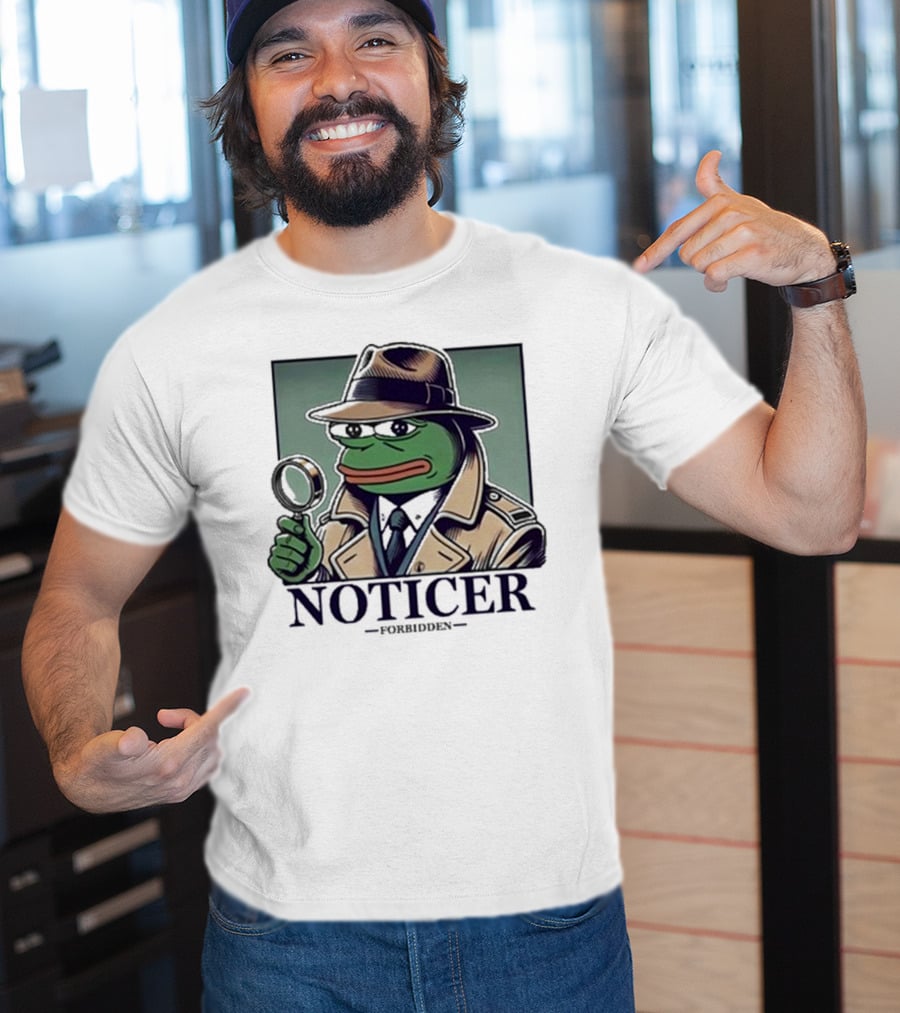 Noticer Forbidden Clothes Pepe Detective Magnifying Glass T-Shirt