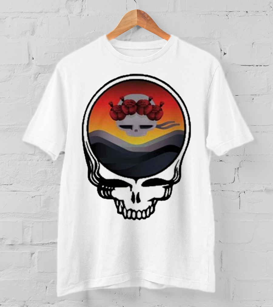 Grateful Dead The Ridge Skull Sunset With Roses T-Shirt