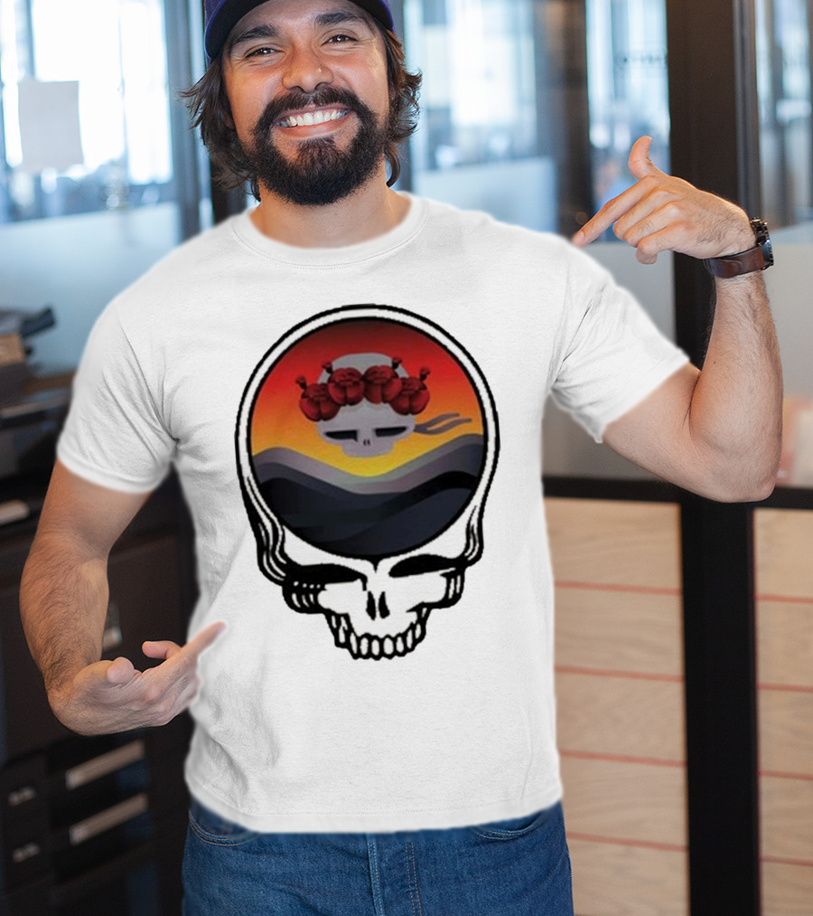 Grateful Dead The Ridge Skull Sunset With Roses T-Shirt