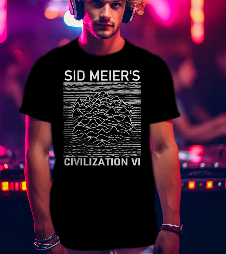 Sid Meier’s Civilization VI Stylized Topographic Waves T-Shirt