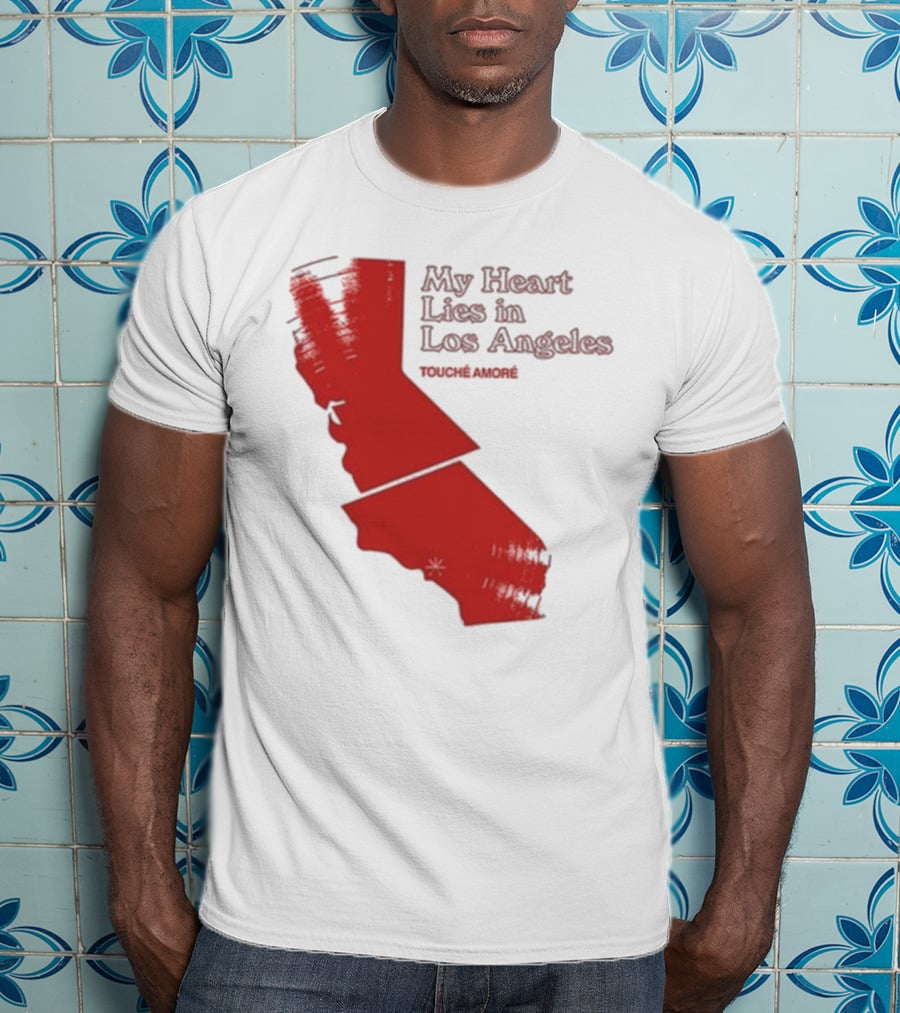 Touché Amoré My Heart Lies In Los Angeles California Map Red T-Shirt