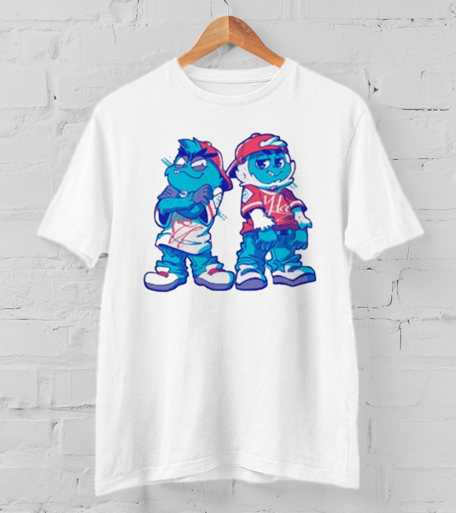 2 Kewl 4 School April Fools 2025 Hip-Hop Cartoon Characters In Red And White Outfits T-Shirt