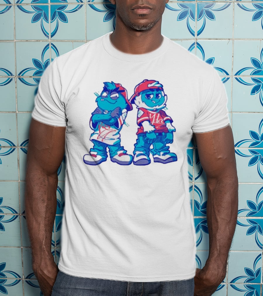 2 Kewl 4 School April Fools 2025 Hip-Hop Cartoon Characters In Red And White Outfits T-Shirt