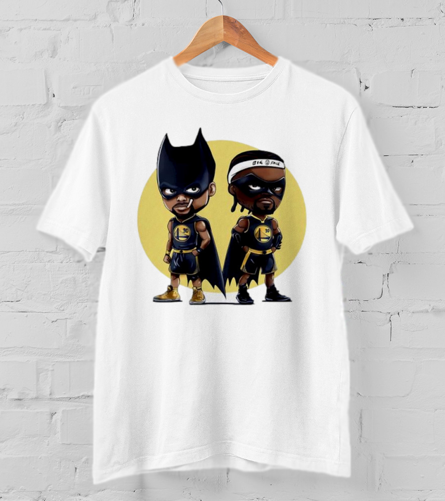 Batman And Robin Chibi Warriors 30 And Headband Duo Big Face T-Shirt