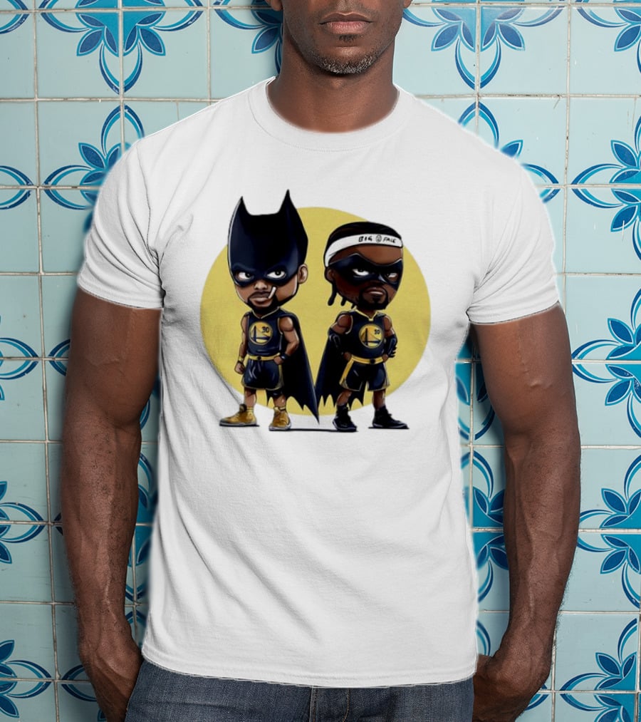 Batman And Robin Chibi Warriors 30 And Headband Duo Big Face T-Shirt