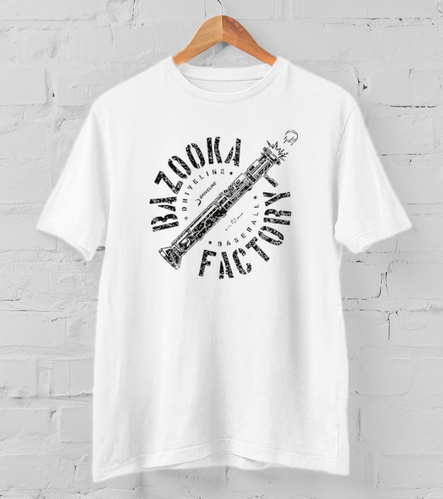 Bazooka Factory Driveline Baseball Bat Illustration T-Shirt