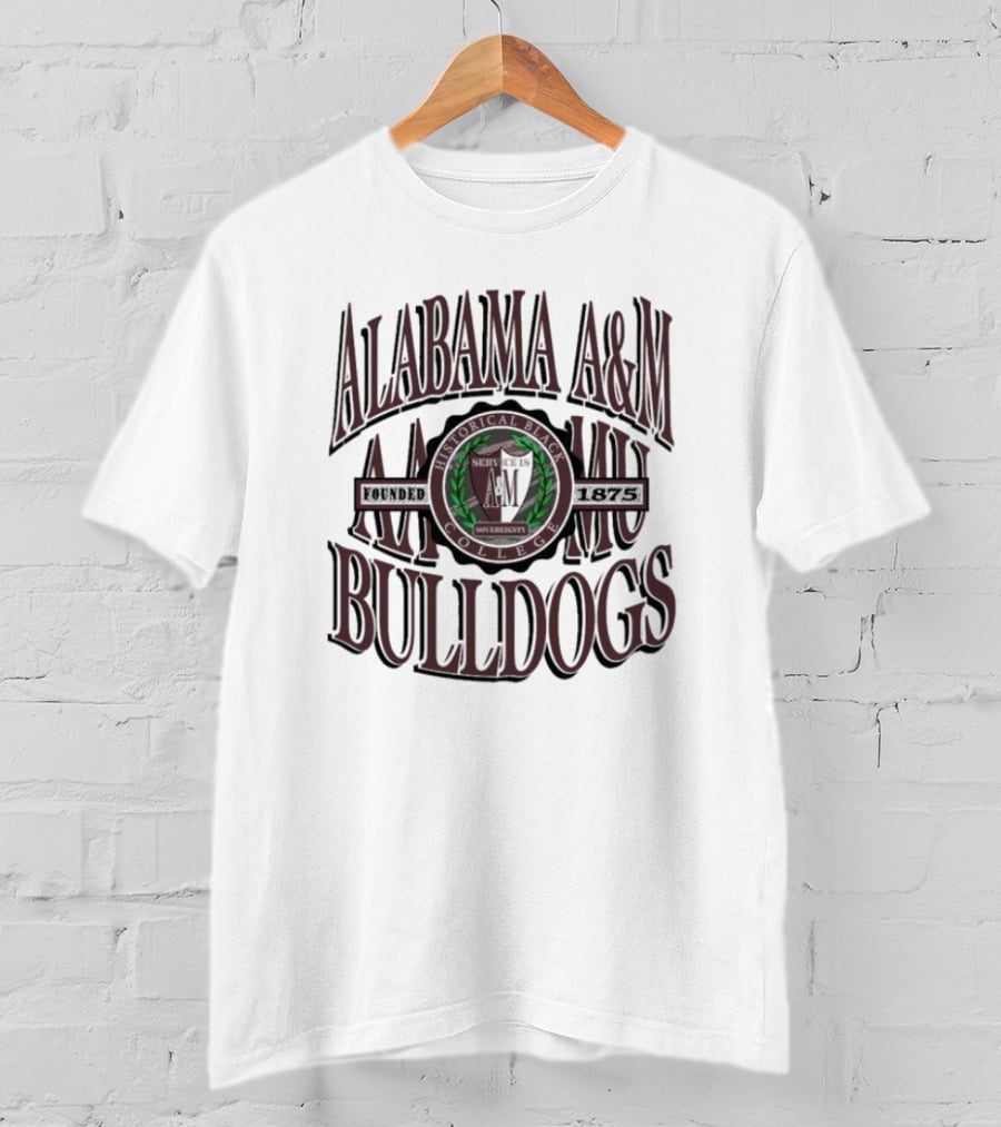 Alabama A&M Bulldogs Founded 1875 Historical Black College Emblem And Crest T-Shirt