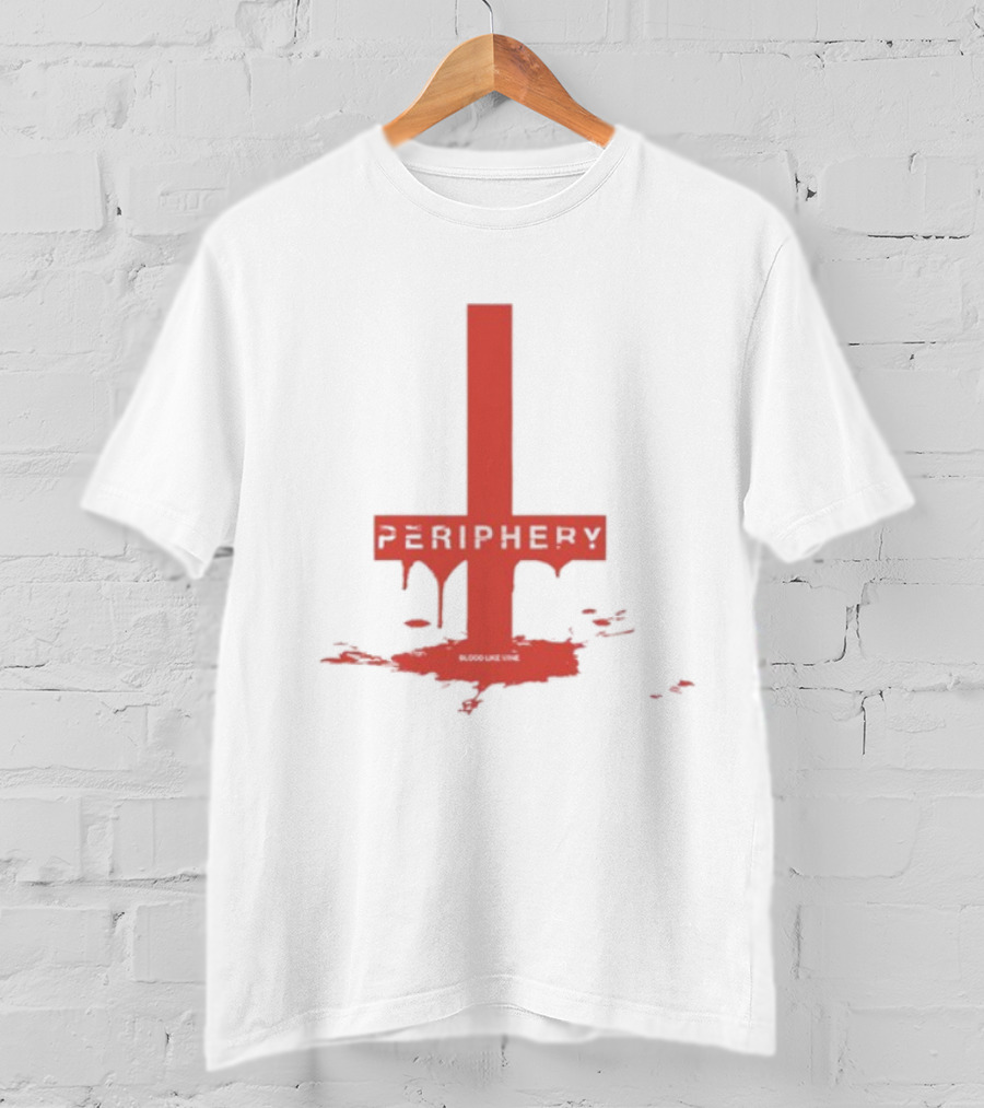 Periphery Blood Like Wine Dripping Cross Design T-Shirt