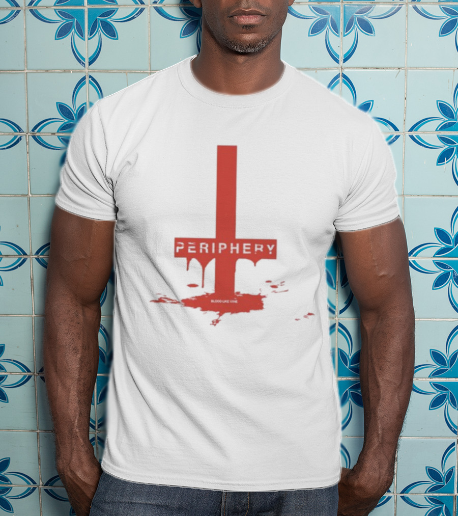 Periphery Blood Like Wine Dripping Cross Design T-Shirt