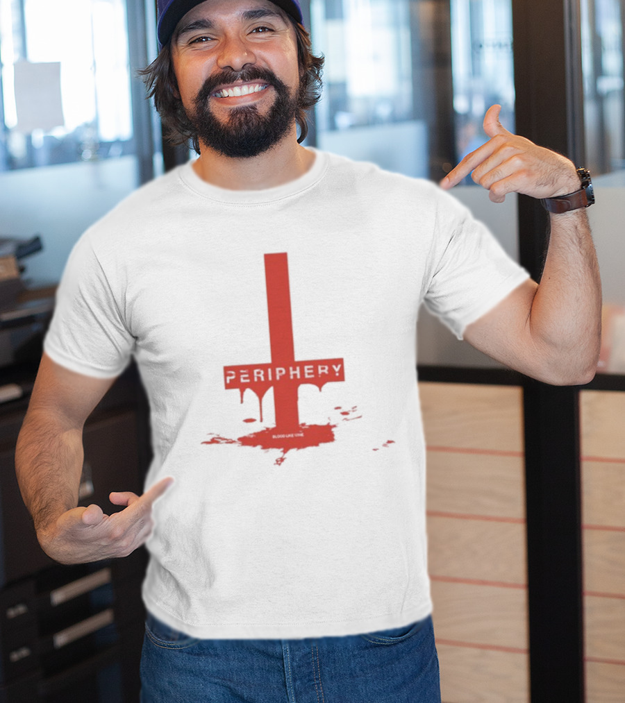 Periphery Blood Like Wine Dripping Cross Design T-Shirt