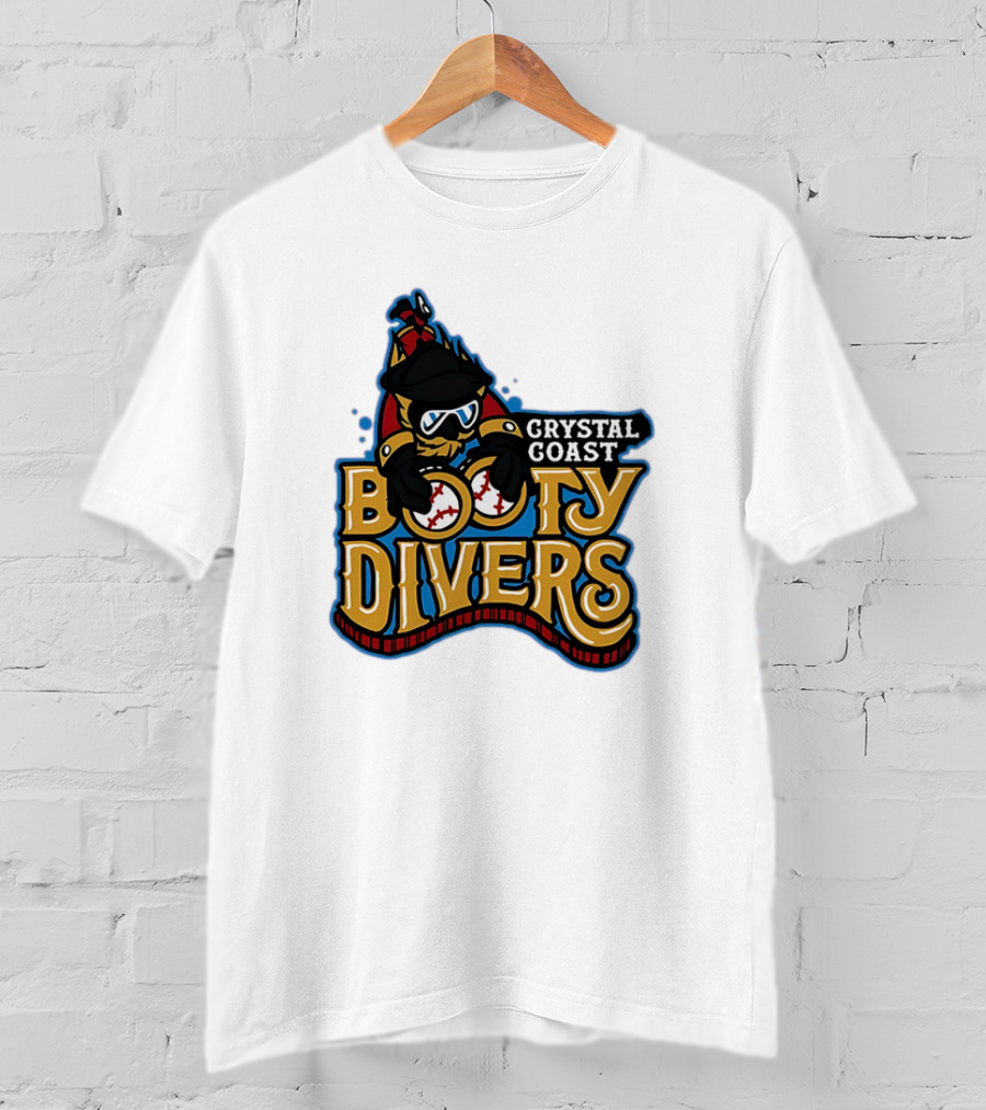 Crystal Coast Booty Divers Pirate Spyglass Emblem T-Shirt