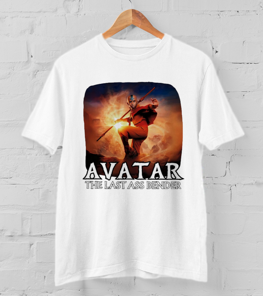 Avatar The Last Ass Bender Aang Parody With Red Outfit And Staff T-Shirt