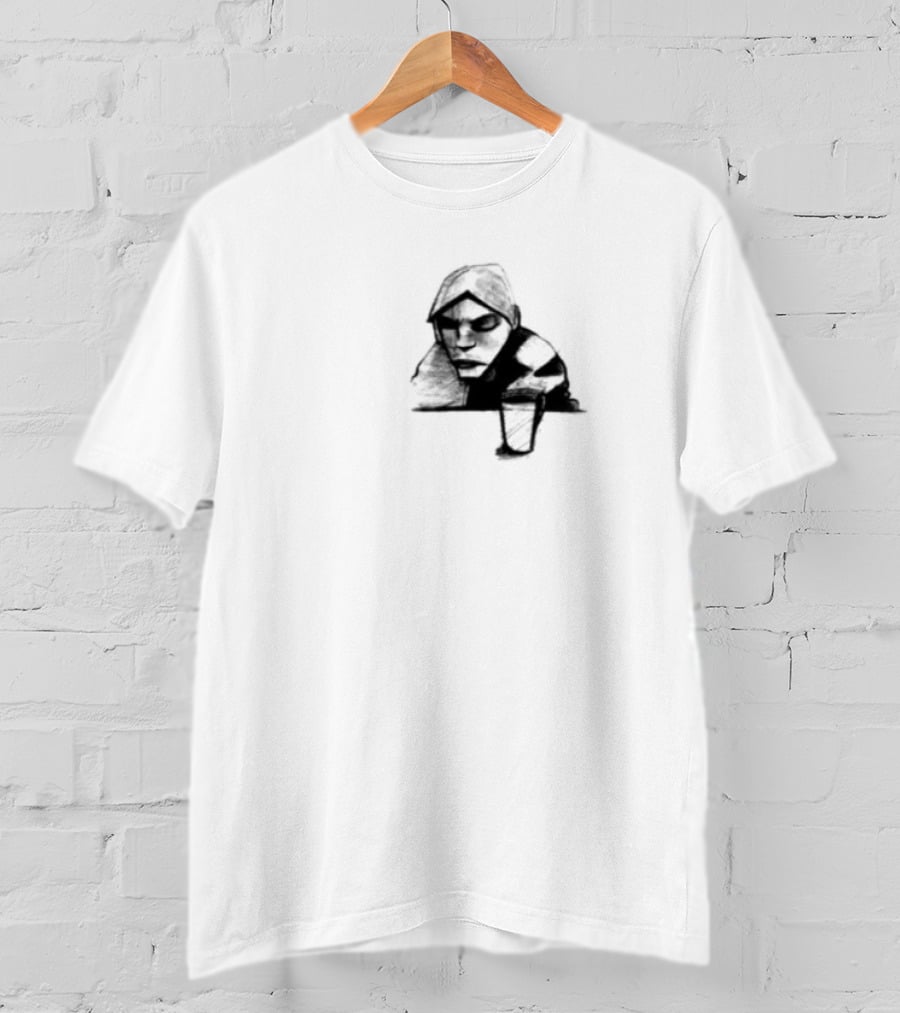 Burial Untrue Album Cover Motif With Cross And Abstract Faces T-Shirt