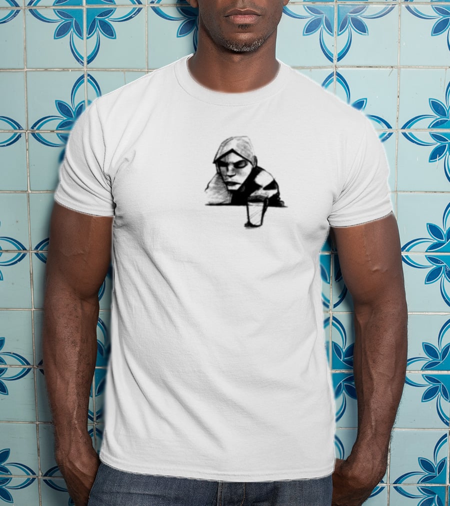 Burial Untrue Album Cover Motif With Cross And Abstract Faces T-Shirt