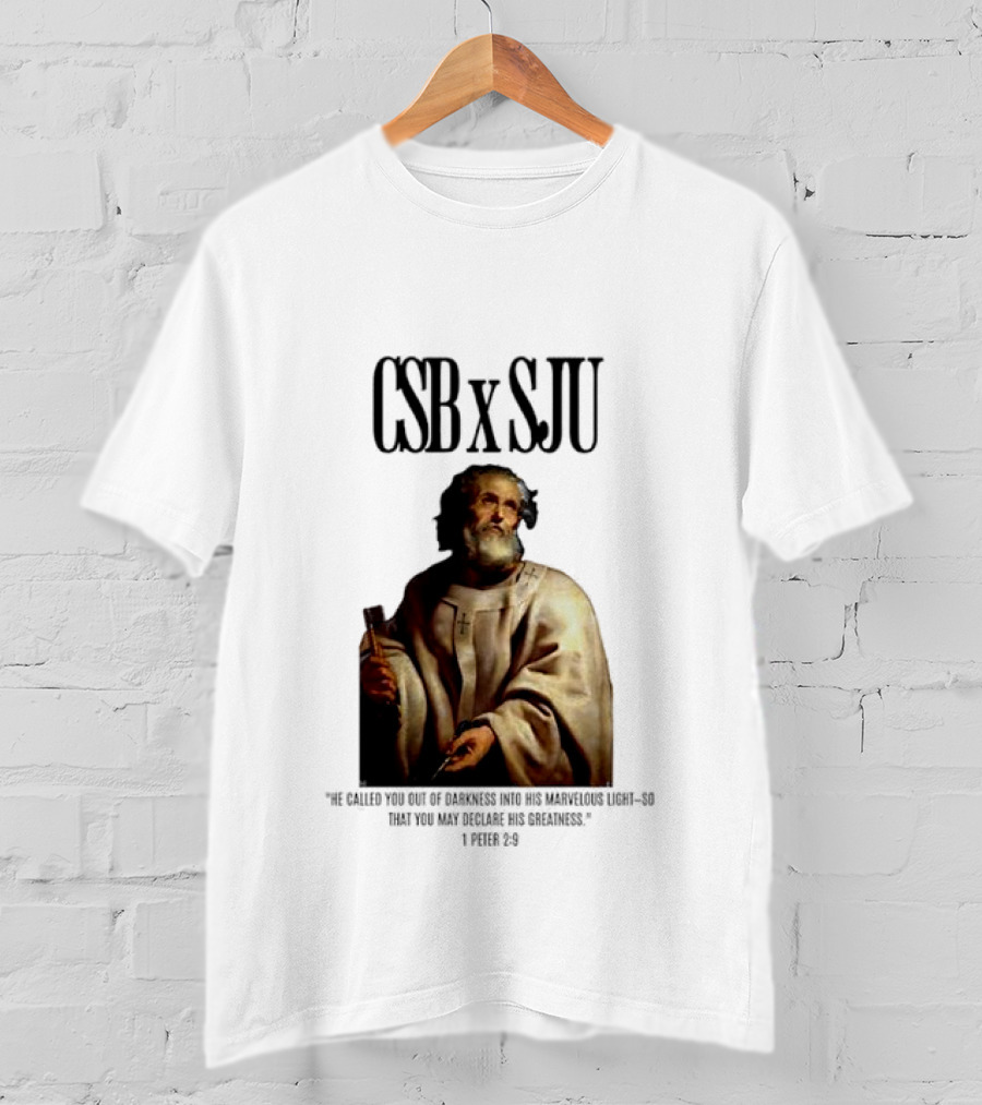 CSB SJU He Called You Out Of Darkness Into His Marvelous Light Saint Peter Painting T-Shirt