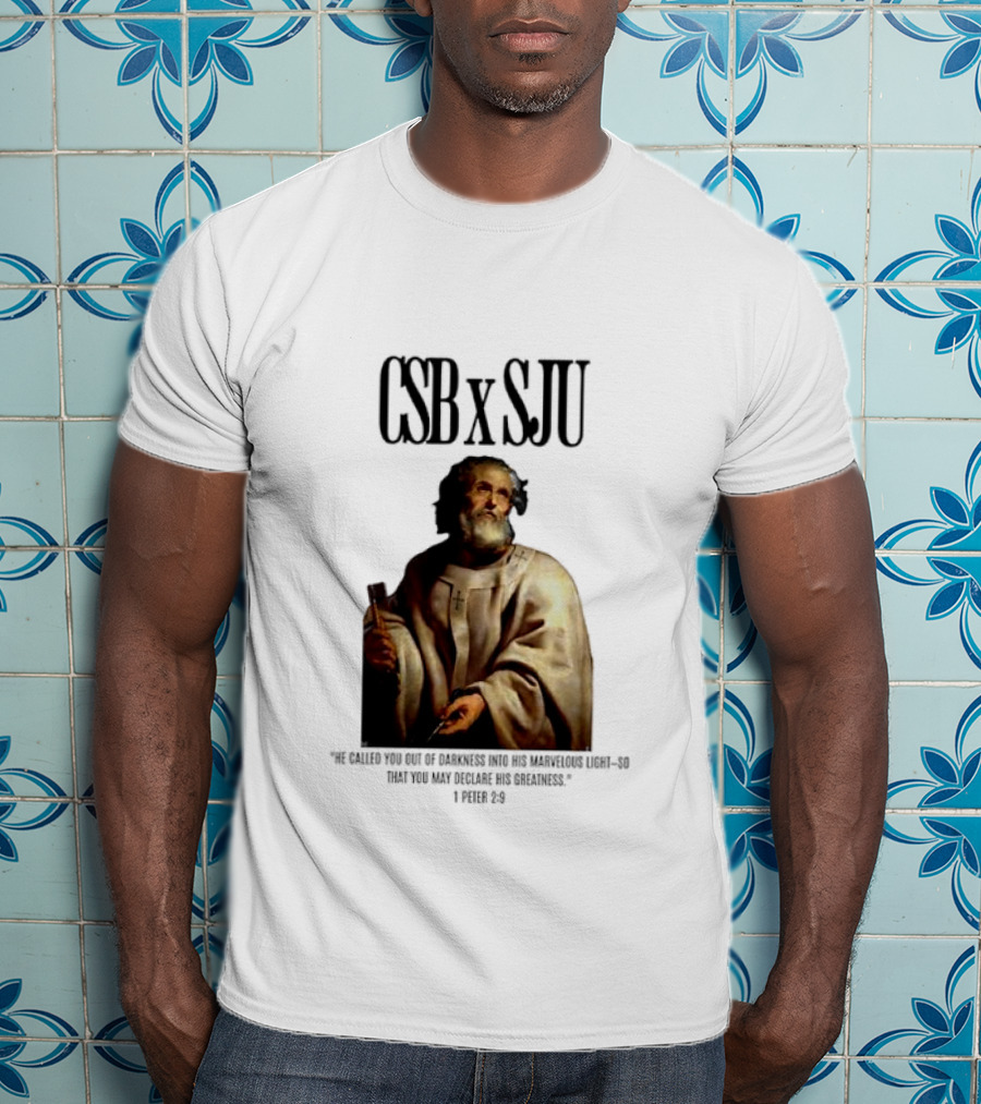 CSB SJU He Called You Out Of Darkness Into His Marvelous Light Saint Peter Painting T-Shirt