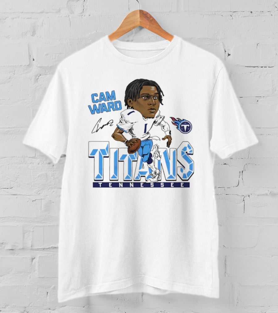 Cam Ward Signature Tennessee Titans Caricature T-Shirt