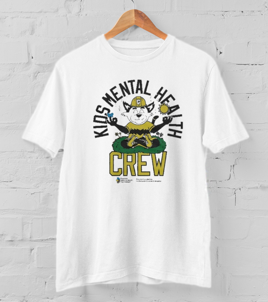 Kids Mental Health Crew Soccer Team Support Mascot Meditation Positive Wellbeing T-Shirt