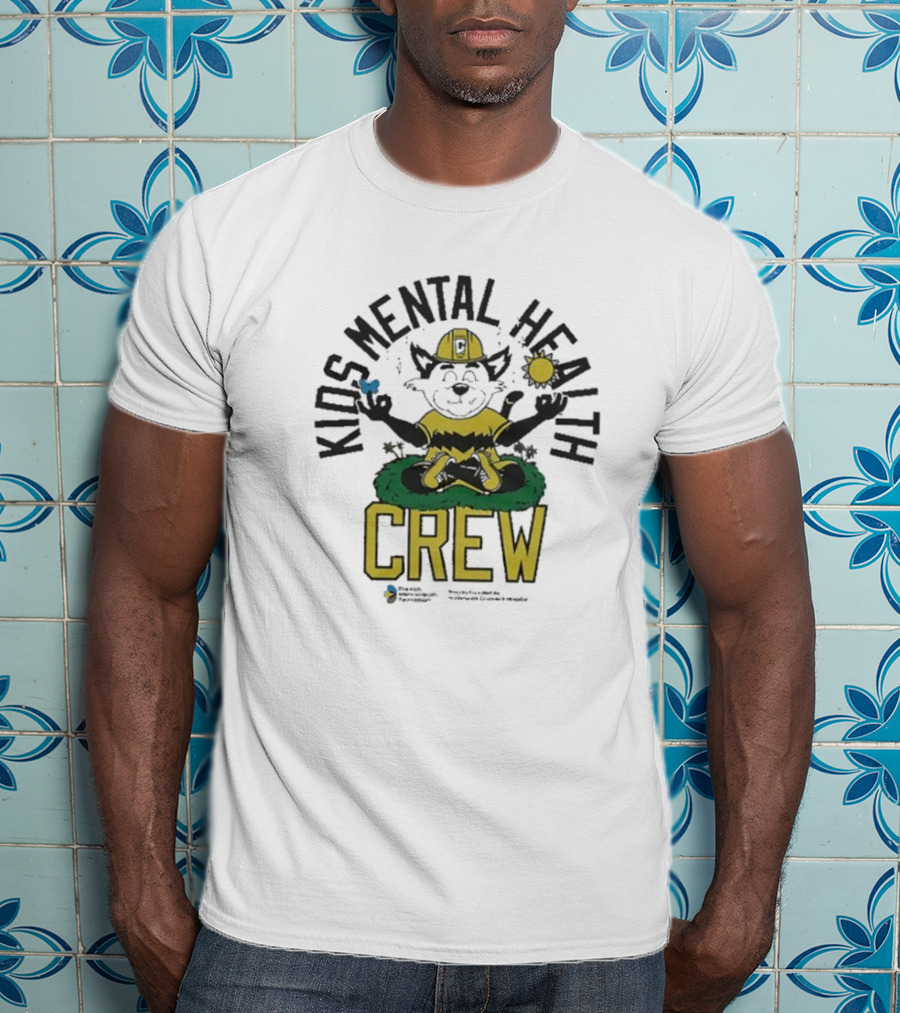 Kids Mental Health Crew Soccer Team Support Mascot Meditation Positive Wellbeing T-Shirt