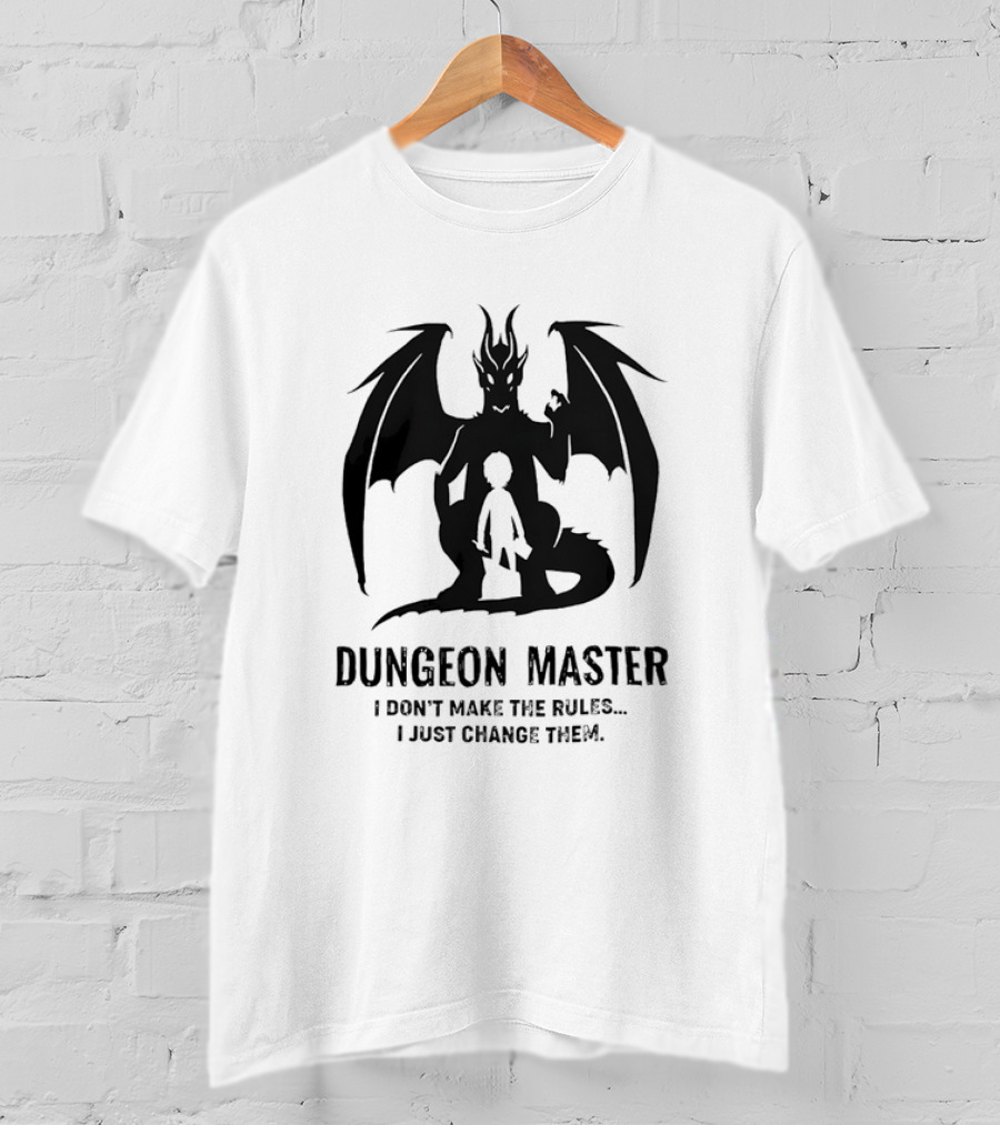 Dungeon Master I Don’t Make The Rules I Just Change Them Dragon Silhouette T-Shirt