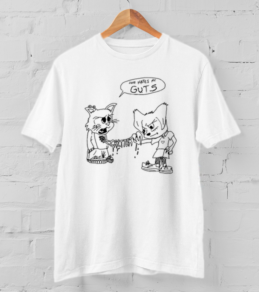 Cr1ttern3t She Hates My Guts Grumpy Cats Comic Style T-Shirt