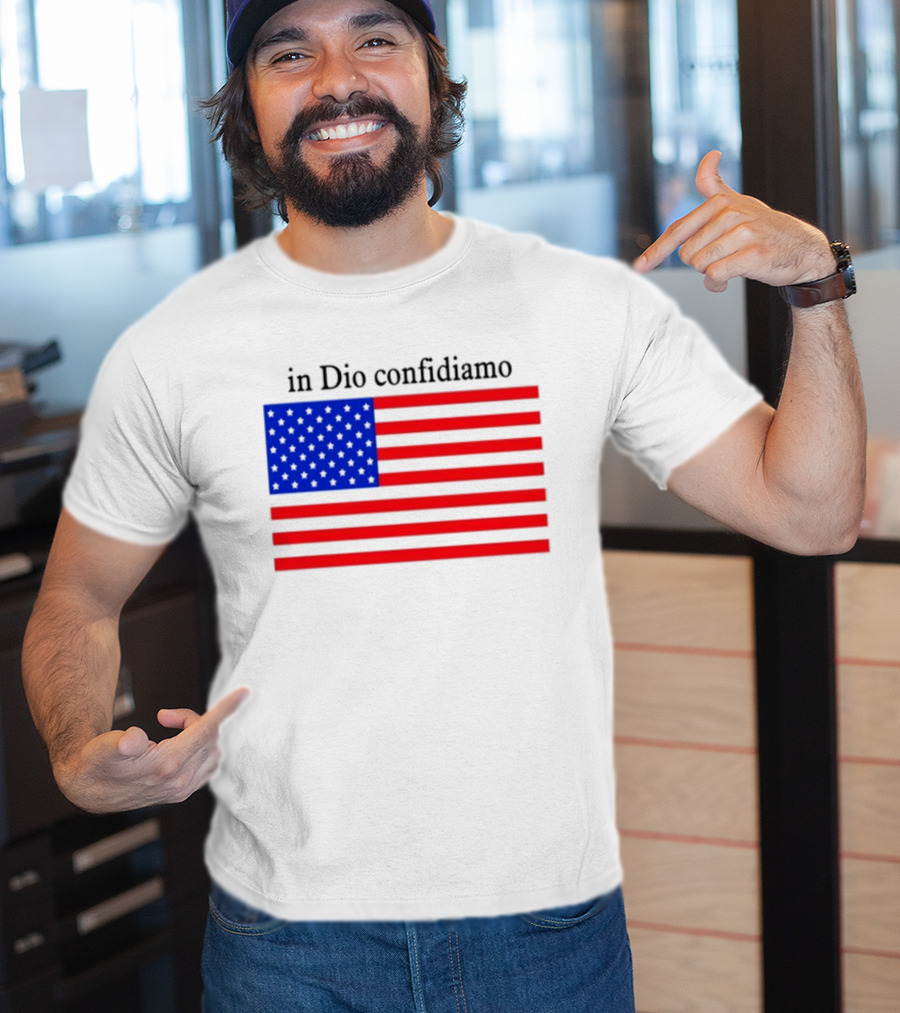Eric Adams Wearing In Dio Confidiamo T-Shirt