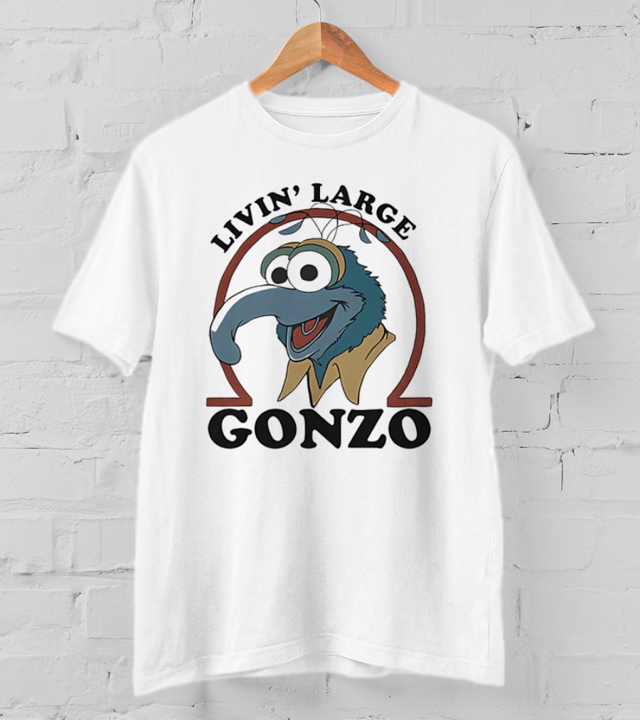 Gonzo Livin’ Large With Cartoon Character Illustration T-Shirt