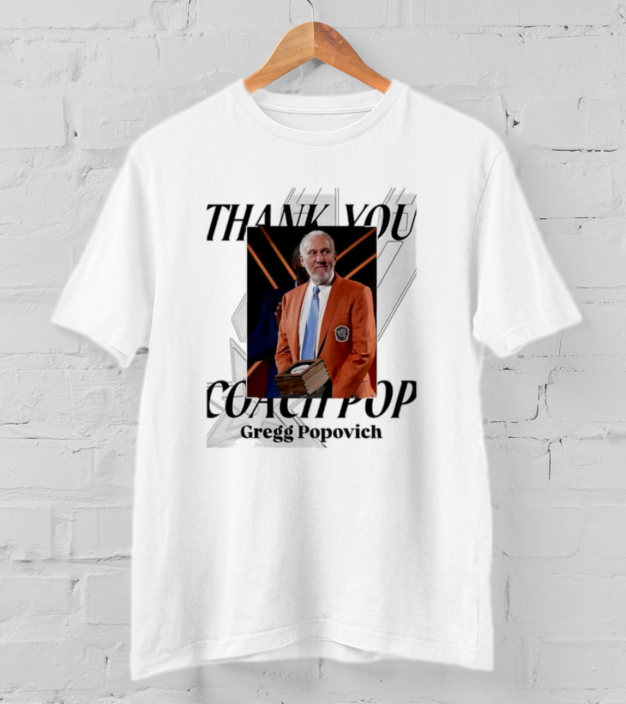 "Gregg Popovich Thank You Coach Pop Legacy Moment Basketball Achievement" T-Shirt