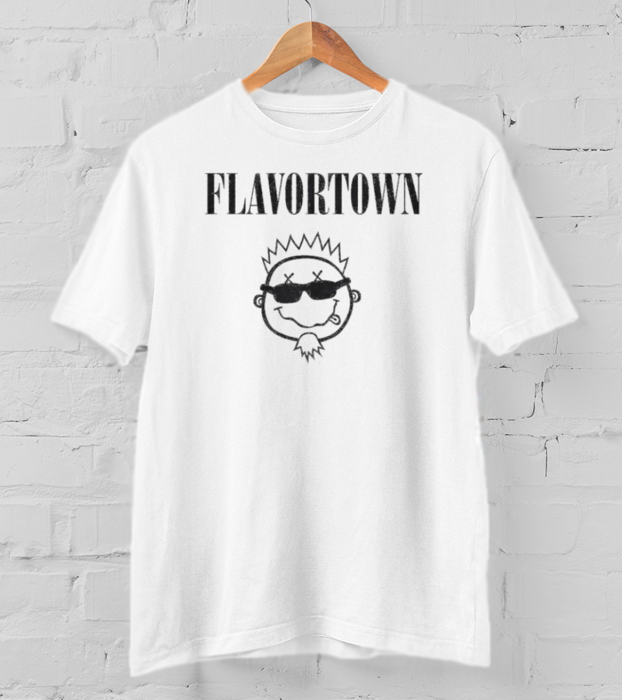 Flavortown Guy Fieri Smells Like Flavor With Sunglasses Pizza Icon T-Shirt