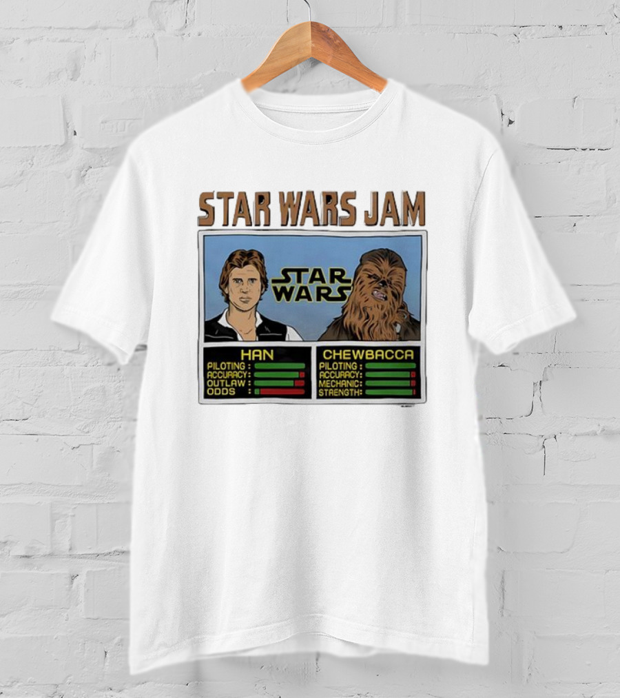 Star Wars Jam Han Chewbacca Piloting Accuracy Outlaw Strength T-Shirt