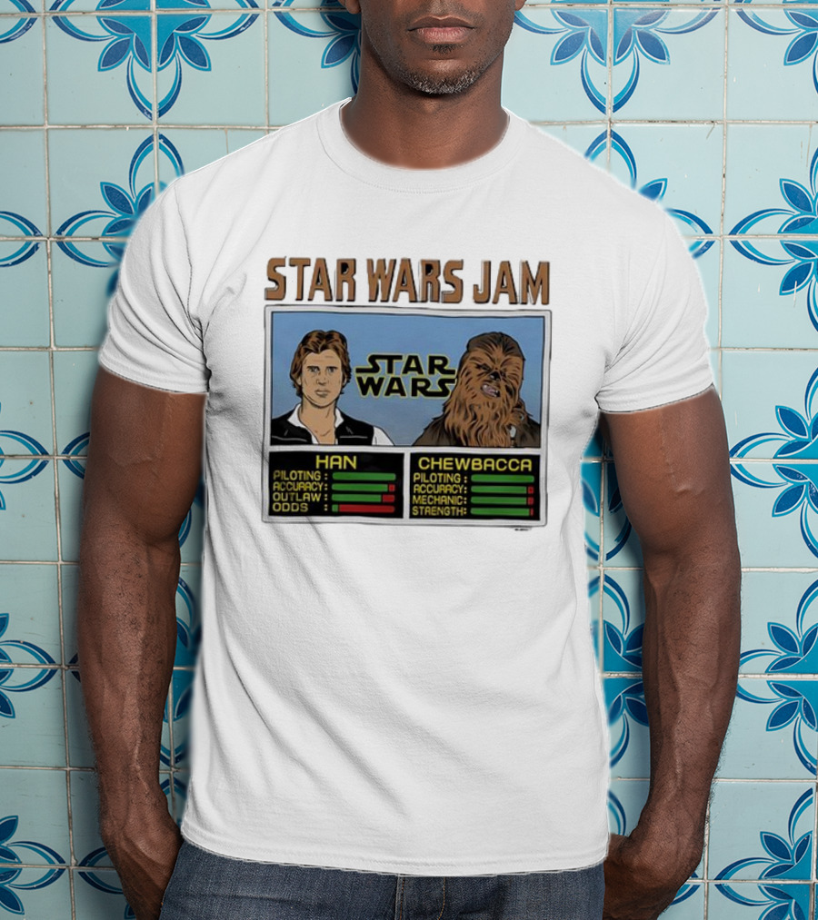 Star Wars Jam Han Chewbacca Piloting Accuracy Outlaw Strength T-Shirt