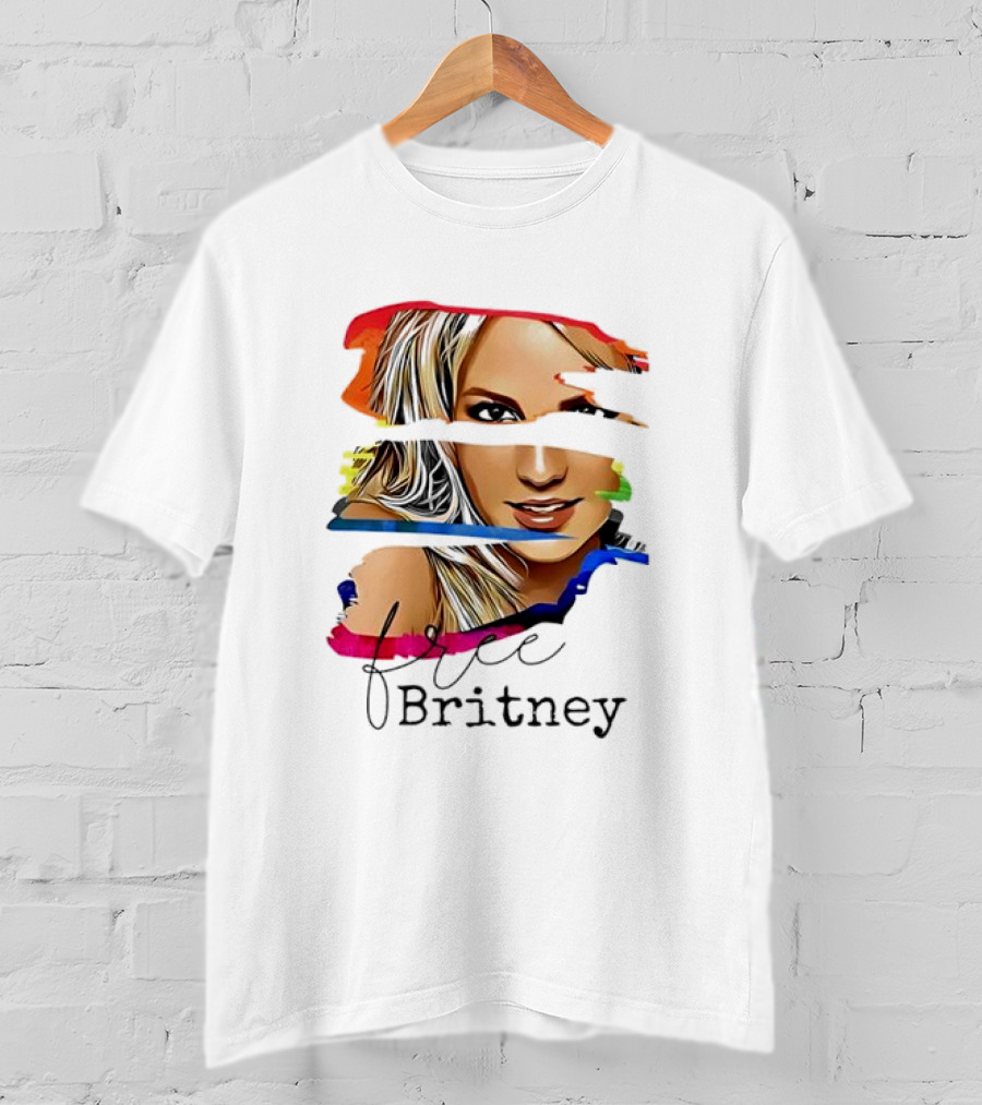 "Free Britney Spears Colorful Streak Portrait" T-Shirt