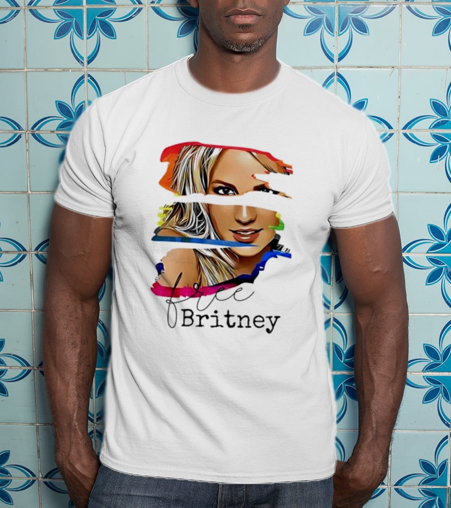 "Free Britney Spears Colorful Streak Portrait" T-Shirt