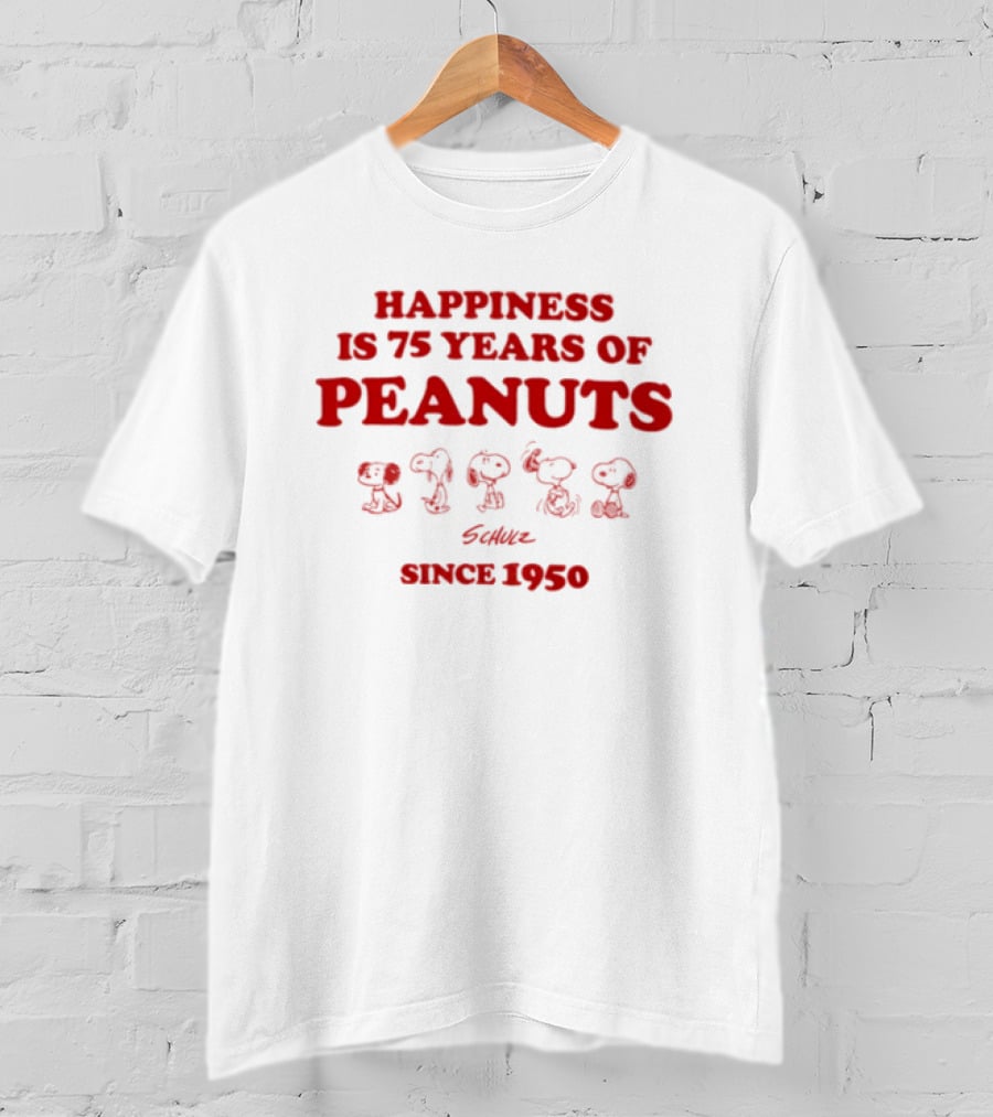 Happiness Is 75 Years Of Peanuts Characters Together Since 1950 T-Shirt