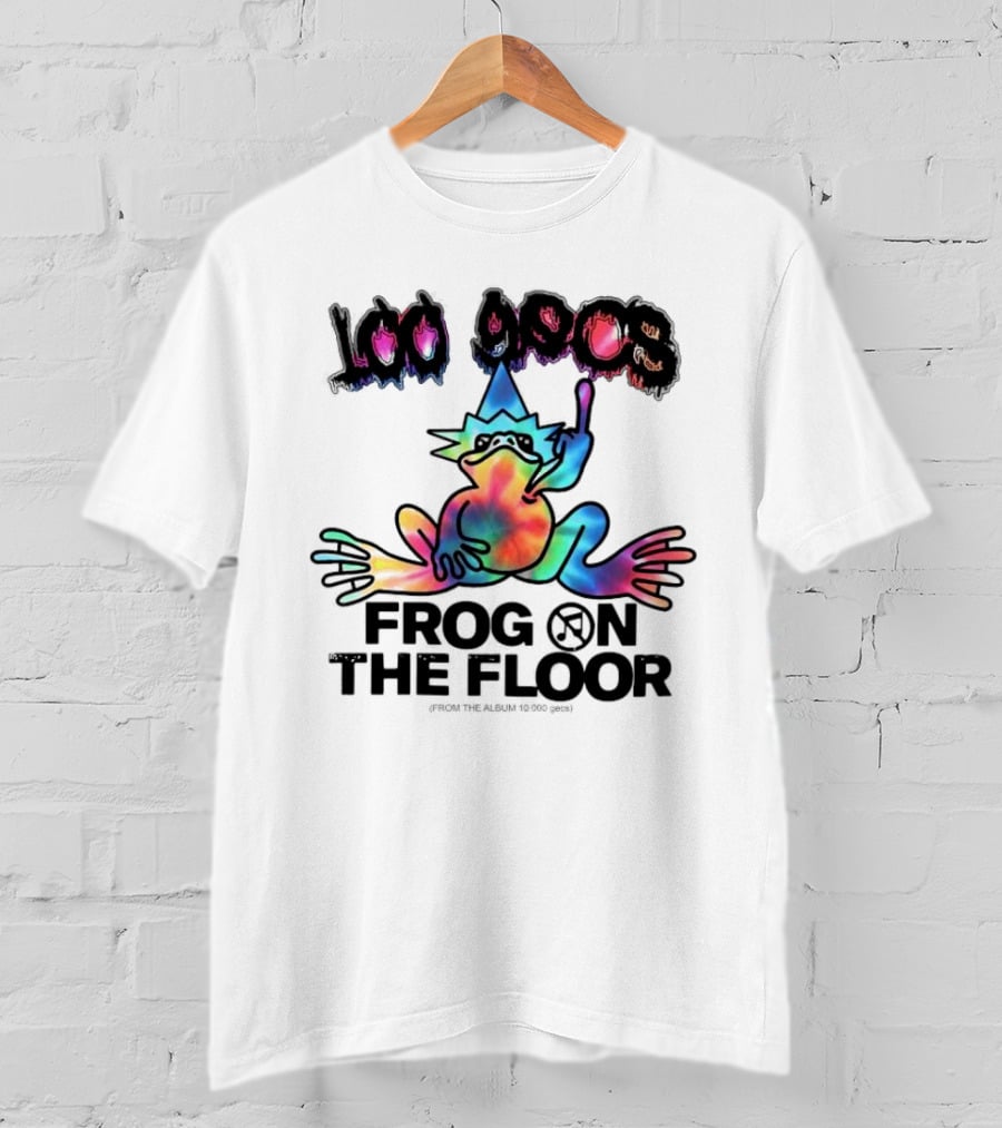 100 Gecs Rainbow Frog Tie-Dye Party Vibes T-Shirt
