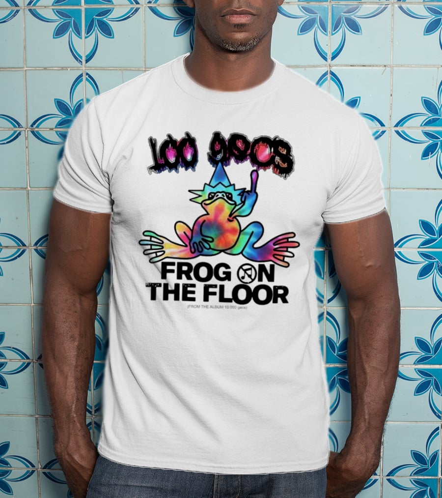 100 Gecs Rainbow Frog Tie-Dye Party Vibes T-Shirt