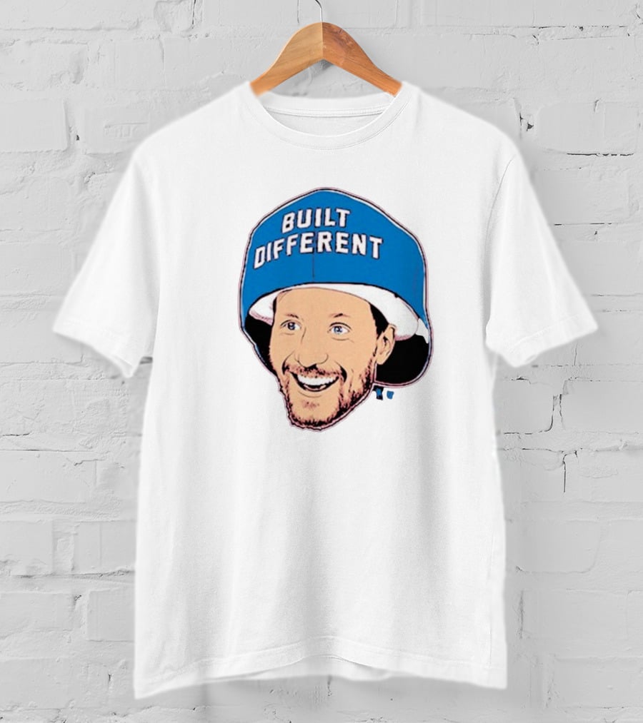 Gabriel Landeskog Built Different Blue Helmet Illustration T-Shirt