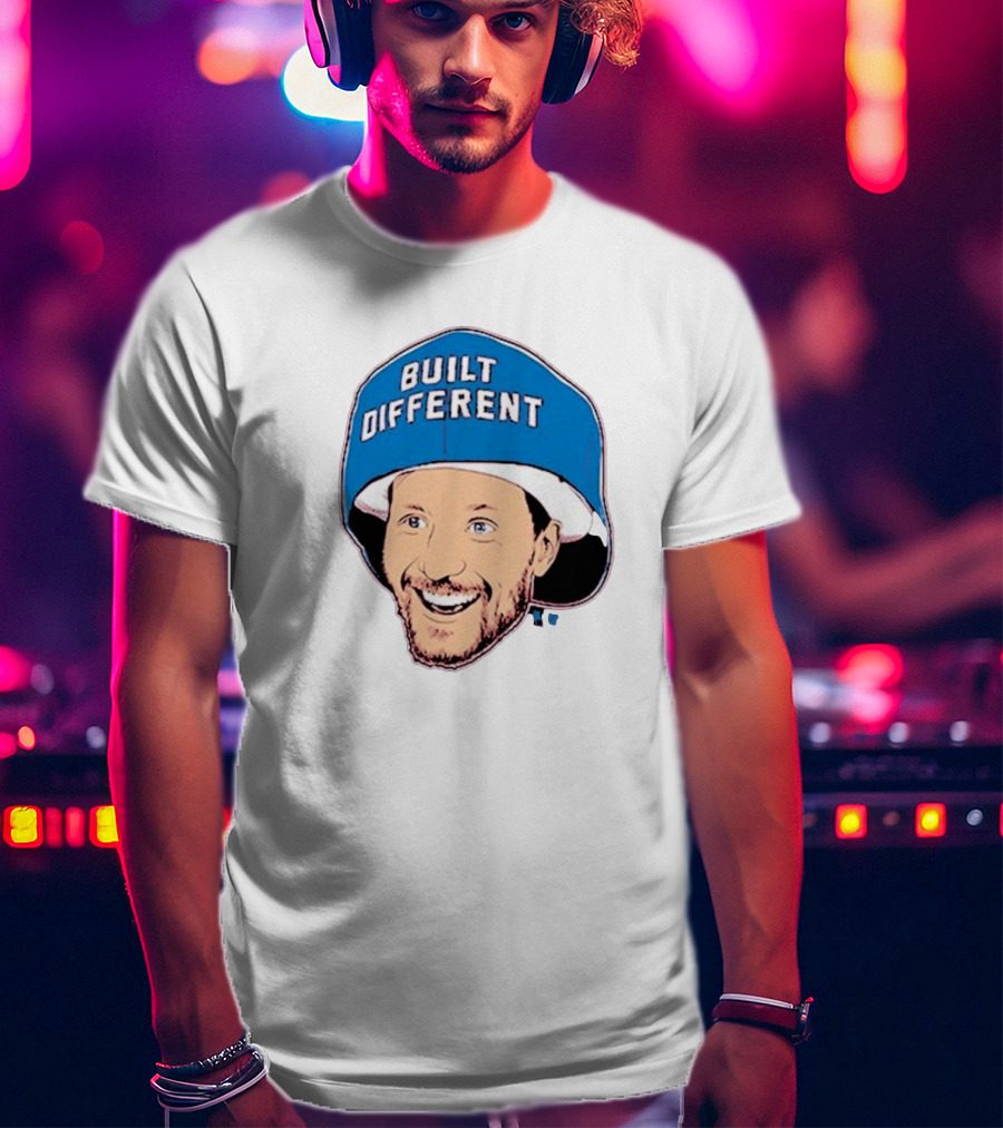 Gabriel Landeskog Built Different Blue Helmet Illustration T-Shirt