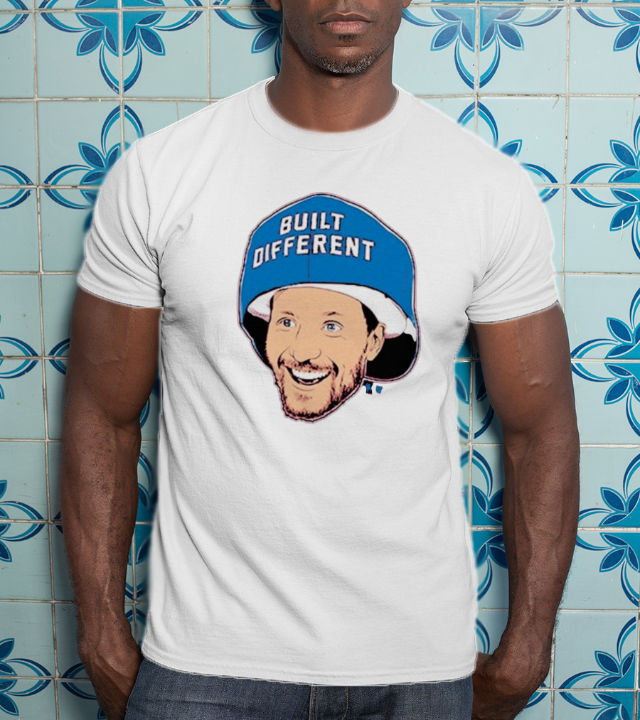 Gabriel Landeskog Built Different Blue Helmet Illustration T-Shirt